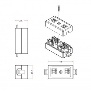 Hyperline CA-IDC-C5e-WH Проходной адаптер (coupler), Dual IDC, категория 5e, 4 пары Hyperline CA-IDC-C5e-WH Проходной адаптер (coupler), Dual IDC, категория 5e, 4 пары