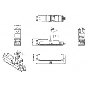 Hyperline CA3-IDC-C6-SH-F-SL Проходной адаптер (coupler), категория 6, полный экран, IDC Hyperline CA3-IDC-C6-SH-F-SL Проходной адаптер (coupler), категория 6, полный экран, IDC