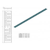 Hyperline CDV-M-75x9-42U-RAL9005 Перфорированный вертикальный кабельный организатор-лоток 75х9 мм, высотой 1868 мм, для шкафа высотой 42U, черный