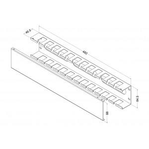 Hyperline CM-2U-MLF-COV Кабельный организатор металлический с крышкой, 19, 2U Hyperline CM-2U-MLF-COV Кабельный организатор металлический с крышкой, 19, 2U