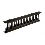 Hyperline CMF-1U-FPL106-MCOV-RAL9005 Кабельный организатор с крышкой, глубина 106 мм, 19, 1U