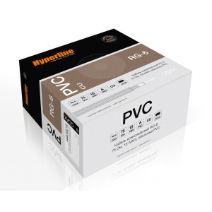 Hyperline COAX-RG6-CU-500 Кабель коаксиальный RG-6, 75 Ом (ТВ, SAT, CATV), жила - 1.02 мм (18 AWG, медь, solid), экран - фольга+оплетка(луженая медь, 48%)+фольга, внешний диаметр 6.9мм, изоляция PVC (-20°С – +75°С) (бухта 500 м) Hyperline COAX-RG6-CU-500 Кабель коаксиальный RG-6, 75 Ом (ТВ, SAT, CATV), жила - 1.02 мм (18 AWG, медь, solid), экран - фольга+оплетка(луженая медь, 48%)+фольга, внешний диаметр 6.9мм, изоляция PVC (-20°С – +75°С) (бухта 500 м)