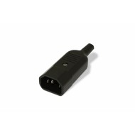 Hyperline CON-IEC320C14 Разъем IEC 60320 C14 220В 10A на кабель (плоские выступающие штыревые контакты в пластиковом обрамлении), прямой
