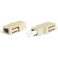 Hyperline FA-P00Z-LC/LC-N/WH-BG Оптический проходной адаптер LC-LC, MM, simplex, корпус пластиковый, бежевый, белые колпачки
