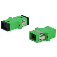 Hyperline FA-P11Z-SC/SC-N/BK-GN Оптический проходной адаптер SC-SC, SM, simplex, корпус пластиковый, зеленый, черные колпачки