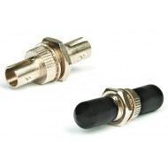 Hyperline FA-S00Z-ST/ST-N/BK-SL Оптический проходной адаптер ST-ST, SM/MM, simplex, корпус металл, черные колпачки