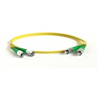 Hyperline FC-D2-9-FC/AR-FC/AR-H-0.5M-LSZH-YL Патч-корд волоконно-оптический (шнур) SM 9/125 (OS2), FC/APC-FC/APC, 2.0 мм, duplex, LSZH, 0.5 м