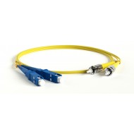 Hyperline FC-D2-9-SC/UR-ST/UR-H-0.5M-LSZH-YL Патч-корд волоконно-оптический (шнур) SM 9/125 (OS2), ST/UPC-SC/UPC, 2.0 мм, duplex, LSZH, 0.5 м