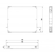 Hyperline FO-19BX-1U-D1-3xSLT-W120H32-EMP Патч-панель 19” универсальная, пустой корпус, 1U, 1 выдвижной лоток (drawer 1U), 3 слота (3х1), вмещает 3 FPM панели с адаптерами или 3 CSS оптические кассеты 120х32 мм