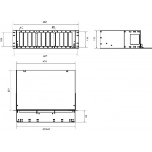 Hyperline FO-19V-3U-12xSLT-W130H30-96UN-BK Бокс оптический универсальный 19 выдвижной, с полкой, от 8 до 96 портов (SC, duplex LC, ST, FC), со сплайс пластиной, без пигтейлов и проходных адаптеров, 3U, черный Hyperline FO-19V-3U-12xSLT-W130H30-96UN-BK Бокс оптический универсальный 19 выдвижной, с полкой, от 8 до 96 портов (SC, duplex LC, ST, FC), со сплайс пластиной, без пигтейлов и проходных адаптеров, 3U, черный