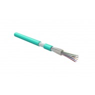 Hyperline FO-DT-IN-503-12-HFLTx-AQ Кабель волоконно-оптический 50/125 (OM3) многомодовый, 12 волокон, плотное буферное покрытие (tight buffer), для внутренней прокладки, HFLTx, –40°C – +70°C, голубой (aqua)