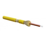 Hyperline FO-DT-IN-9S-4-HFLTx-YL Кабель волоконно-оптический 9/125 (SMF-28 Ultra) одномодовый, 4 волокна, плотное буферное покрытие (tight buffer), для внутренней прокладки, HFLTx, –40°C – +70°C, желтый