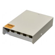 Hyperline FO-WBY-4UN-MK Бокс оптический универсальный, настенный на 4 порта (SC, duplex LC, ST, FC) с держателем для 8 КДЗС, фиксатором центрального силового элемента, зажимом для организации кабеля, стяжками (без пигтейлов и проходных адаптеров)