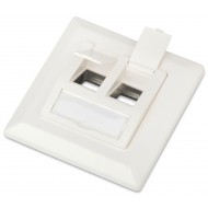 Hyperline FP-GTF-2AS-WH Рамка 80х80, для двух вставок формата Keystone Jack, пос. размер 60 мм, белая