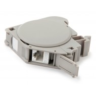 Hyperline FP-IE-DIN-KJ-1A-GY Крепление для Keystone Jack на DIN-рейку в распределительные щиты для промышленных решений, с 2-мя боковыми крышками, ширина 21 мм