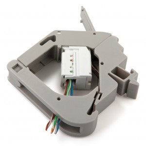 Hyperline FP-IE-DIN-KJ-1A-GY Крепление для Keystone Jack на DIN-рейку в распределительные щиты для промышленных решений, с 2-мя боковыми крышками, ширина 21 мм Hyperline FP-IE-DIN-KJ-1A-GY Крепление для Keystone Jack на DIN-рейку в распределительные щиты для промышленных решений, с 2-мя боковыми крышками, ширина 21 мм