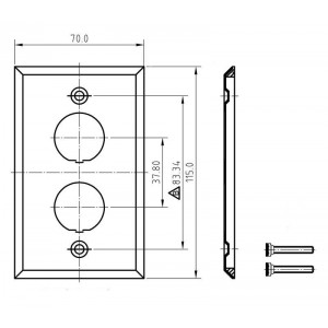 Hyperline FP-IE-U-2-SL Панель лицевая для 2-х промышленных модулей, IP67, нержавеющая сталь Hyperline FP-IE-U-2-SL Панель лицевая для 2-х промышленных модулей, IP67, нержавеющая сталь