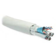Hyperline FUTP16W-C5-S24-IN-LSZH-GY Кабель витая пара, экранированная F/UTP, категория 5, 16 пар (4 пары (24 AWG)х4), одножильный (solid), каждый 4х парник: экран-фольга, LSZH оболочка, LSZH нг(А)-HF, –20°C - +60°C, серый