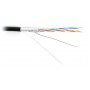 Hyperline FUTP2-C5-S24-SW-OUT-PE-BK-500 (500 м) Кабель витая пара, экранированная F/UTP, категория 5, 2 пары (24 AWG), одножильный, экран - фольга, с металлическим тросом, внешний, PE, -40°C–+60°C, черный Hyperline FUTP2-C5-S24-SW-OUT-PE-BK-500 (500 м) Кабель витая пара, экранированная F/UTP, категория 5, 2 пары (24 AWG), одножильный, экран - фольга, с металлическим тросом, внешний, PE, -40°C–+60°C, черный