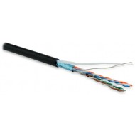 Hyperline FUTP4-C5E-P26-IN-LSZH-BK-100 (100 м) Кабель витая пара, экранированная F/UTP, категория 5e, 4 пары (26 AWG), многожильный (patch), экран - фольга, LSZH, нг(А)-HF, –20°C – +75°C, черный