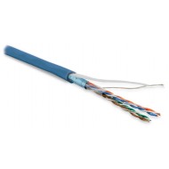 Hyperline FUTP4-C5E-P26-IN-LSZH-BL-305 (305 м) Кабель витая пара, экранированная F/UTP, категория 5e, 4 пары (26 AWG), многожильный (patch), экран - фольга, LSZH, нг(А)-HF, –20°C – +75°C, синий