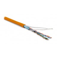 Hyperline FUTP4-C5E-P26-IN-LSZH-OR-100 (100 м) Кабель витая пара, экранированная F/UTP, категория 5e, 4 пары (26 AWG), многожильный (patch), экран - фольга, LSZH, нг(А)-HF, –20°C– +75°C, оранжевый