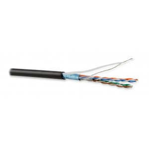 Hyperline FUTP4-C5E-P26-IN-PVC-GY-100 (100 м) Кабель витая пара, экранированная F/UTP, категории 5e, 4 пары (26 AWG), многожильный (patch), экран - фольга, PVC, –20°C – +75°C, серый Hyperline FUTP4-C5E-P26-IN-PVC-GY-100 (100 м) Кабель витая пара, экранированная F/UTP, категории 5e, 4 пары (26 AWG), многожильный (patch), экран - фольга, PVC, –20°C – +75°C, серый