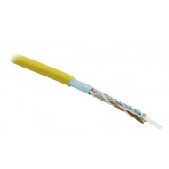 Hyperline FUTP4-C5E-S24-IN-PVC-YL-305 (305 м) Кабель витая пара, экранированная F/UTP, категория 5e, 4 пары (24 AWG), одножильный (solid), экран - фольга, PVC, –20°C – +75°C, желтый - гарантия: 15 лет компонентная, 25 лет системная