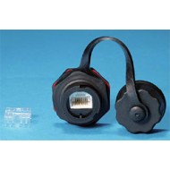 Hyperline KJ-IE-8P8C-C5e-180-BK Промышленный модуль Keystone Jack RJ-45 (8P8C), IP67, категория 5e, с защитной крышкой, черный