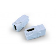 Hyperline KJ1-HDMI-AV18-WH Вставка формата Keystone Jack с проходным адаптером HDMI 2.0 (Type A), 90 градусов, ROHS, белая