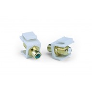 Hyperline KJ1-RCA/GN-FHG-WH Вставка формата Keystone Jack, F-type / RCA зеленый (IN/OUT), gold plated, ROHS, белая