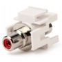 Hyperline KJ1-RCA/RD-D-WH Вставка формата Keystone Jack с проходным адаптером RCA (красный), D type, ROHS, белая Hyperline KJ1-RCA/RD-D-WH Вставка формата Keystone Jack с проходным адаптером RCA (красный), D type, ROHS, белая