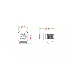 Hyperline KJ1-RCA/YL-FHG-WH Вставка формата Keystone Jack, F-type / RCA желтый (IN/OUT), gold plated, ROHS, белая Hyperline KJ1-RCA/YL-FHG-WH Вставка формата Keystone Jack, F-type / RCA желтый (IN/OUT), gold plated, ROHS, белая