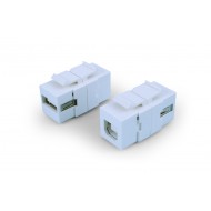 Hyperline KJ1-USB-A-B2-WH Вставка формата Keystone Jack с проходным адаптером USB 2.0 (Type A-B), ROHS, белая