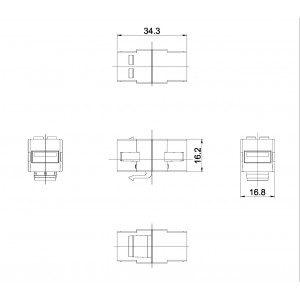 Hyperline KJ1-USB-A2-BK Вставка формата Keystone Jack с проходным адаптером USB 2.0 (Type A), ROHS, черная Hyperline KJ1-USB-A2-BK Вставка формата Keystone Jack с проходным адаптером USB 2.0 (Type A), ROHS, черная
