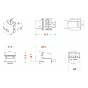 Hyperline KJ1-USB-A2-SCRW-WH Вставка формата Keystone Jack USB 2.0 (Type A) под винт, ROHS, белая Hyperline KJ1-USB-A2-SCRW-WH Вставка формата Keystone Jack USB 2.0 (Type A) под винт, ROHS, белая