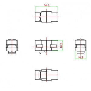 Hyperline KJ1-USB-A2-WH Вставка формата Keystone Jack с проходным адаптером USB 2.0 (Type A), ROHS, белая Hyperline KJ1-USB-A2-WH Вставка формата Keystone Jack с проходным адаптером USB 2.0 (Type A), ROHS, белая