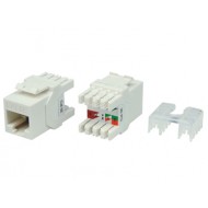 Hyperline KJ8-8P8C-C5e-180-WH Вставка Keystone Jack RJ-45(8P8C), категория 5e, тип 180 градусов, белая