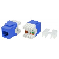 Hyperline KJ8-8P8C-C6-180-BL Вставка Keystone Jack RJ-45(8P8C), категория 6, тип 180 градусов, синяя