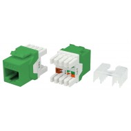 Hyperline KJ8-8P8C-C6-180-GN Вставка Keystone Jack RJ-45(8P8C), категория 6, тип 180 градусов, зеленая