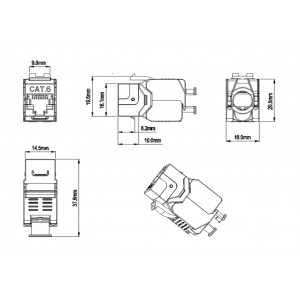 Hyperline KJ8-8P8C-C6-180-TLS-SH-F-WH Вставка Keystone Jack RJ-45(8P8C), категория 6, экранированная, тип 180 градусов, Toolless, белая Hyperline KJ8-8P8C-C6-180-TLS-SH-F-WH Вставка Keystone Jack RJ-45(8P8C), категория 6, экранированная, тип 180 градусов, Toolless, белая