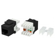 Hyperline KJ8-8P8C-C6A-180-BK Вставка Keystone Jack RJ-45(8P8C), категория 6a (10G), тип 180 градусов, черная