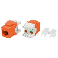Hyperline KJ8-8P8C-C6A-180-OR Вставка Keystone Jack RJ-45(8P8C), категория 6a (10G), тип 180 градусов, оранжевая