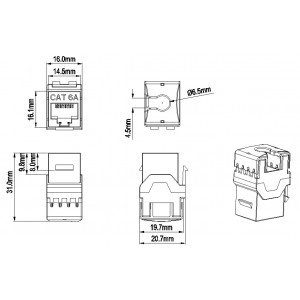 Hyperline KJ8-8P8C-C6A-180-OR Вставка Keystone Jack RJ-45(8P8C), категория 6a (10G), тип 180 градусов, оранжевая Hyperline KJ8-8P8C-C6A-180-OR Вставка Keystone Jack RJ-45(8P8C), категория 6a (10G), тип 180 градусов, оранжевая