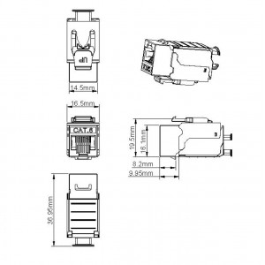 Hyperline KJ9-8P8C-C6-90-SH-F Вставка Keystone Jack RJ-45(8P8C), категория 6, экранированная Hyperline KJ9-8P8C-C6-90-SH-F Вставка Keystone Jack RJ-45(8P8C), категория 6, экранированная