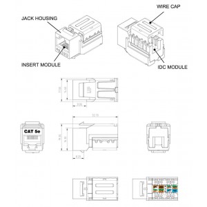 Hyperline KJNE-8P8C-C5e-90-WH Вставка Keystone Jack RJ-45(8P8C), категория 5e, 110 IDC, заделка с помощью NE-TOOL, белая Hyperline KJNE-8P8C-C5e-90-WH Вставка Keystone Jack RJ-45(8P8C), категория 5e, 110 IDC, заделка с помощью NE-TOOL, белая
