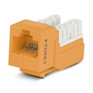 Hyperline KJNE-8P8C-C6-90-OR Вставка Keystone Jack RJ-45(8P8C), категория 6, 110 IDC, заделка с помощью NE-TOOL, оранжевая