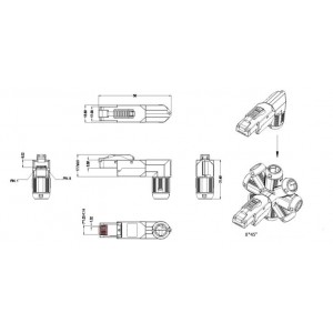 Hyperline PLUD-A-8P8C-S-C8-SH Разъем полевой оконцовки RJ-45 (8P8C) под витую пару, угловой, для одножильного кабеля, toolless, категория 8, экранированный, накручивающийся хвостовик, IDC Hyperline PLUD-A-8P8C-S-C8-SH Разъем полевой оконцовки RJ-45 (8P8C) под витую пару, угловой, для одножильного кабеля, toolless, категория 8, экранированный, накручивающийся хвостовик, IDC