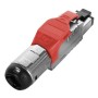 Hyperline PLUE-8P8C-S-C6A-SH-RD Разъем полевой оконцовки RJ-45 (8P8C) под витую пару, для одножильного кабеля, toolless, категория 6A, экранированный, накручивающийся хвостовик, красный Hyperline PLUE-8P8C-S-C6A-SH-RD Разъем полевой оконцовки RJ-45 (8P8C) под витую пару, для одножильного кабеля, toolless, категория 6A, экранированный, накручивающийся хвостовик, красный