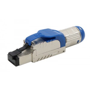 Hyperline PLUE-8P8C-S-C8-SH-BL Разъем полевой оконцовки RJ-45 (8P8C) под витую пару, для одножильного кабеля, toolless, категория 8, экранированный, накручивающийся хвостовик, синий, IDC Hyperline PLUE-8P8C-S-C8-SH-BL Разъем полевой оконцовки RJ-45 (8P8C) под витую пару, для одножильного кабеля, toolless, категория 8, экранированный, накручивающийся хвостовик, синий, IDC